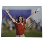 Tommy Fleetwood Signed Photo at 2018 Ryder Cup Celebrating With Cap In Hand JSA ALOA
