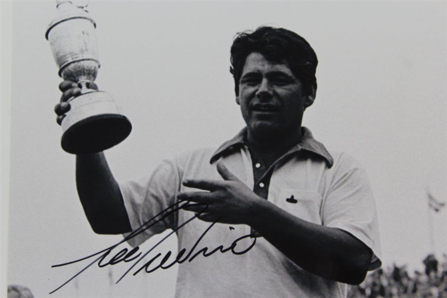 Lee Trevino Signed Photo at The 1971 Open at Royal Birkdale Holding Trophy JSA ALOA