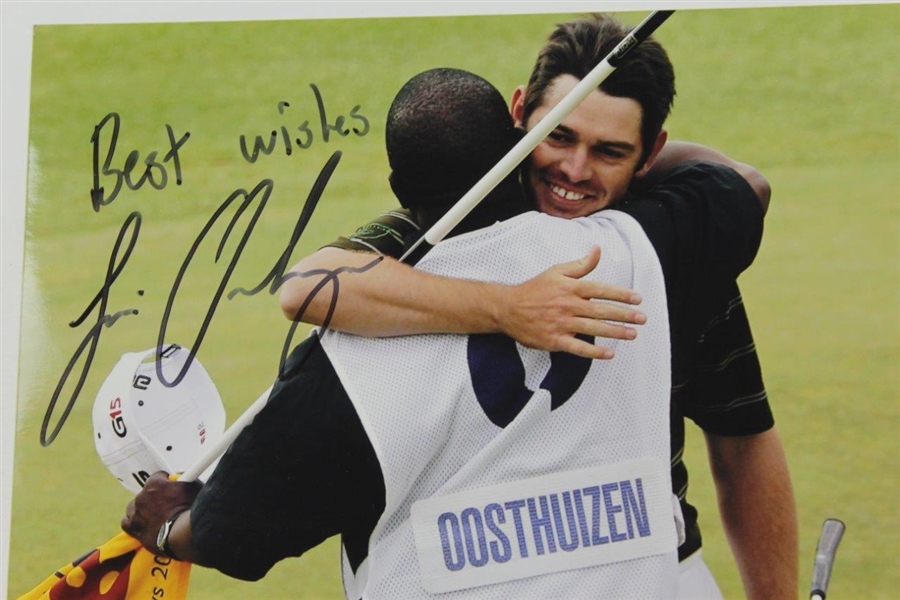 Louis Oosthuizen Signed Photo at The 2010 Open at St. Andrews Hugging Caddy JSA ALOA