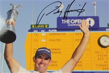 Padraig Harrington Signed Photo at The 2008 Open at Royal Birkdale Holding Trophy JSA ALOA