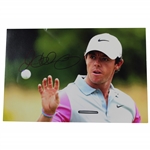 Rory McIlroy Signed Photo at The 2014 Open at Royal Liverpool Eyeing The Ball JSA ALOA