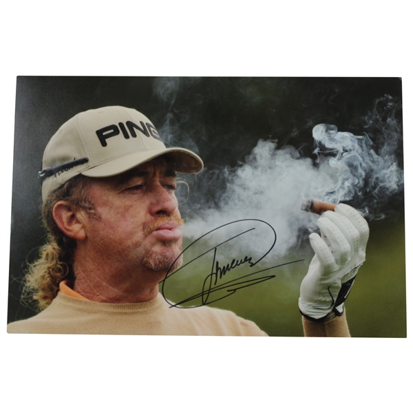 Miguel Angel Jimenez Signed Photo Blowing Cigar Smoke JSA ALOA