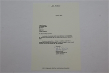 Jack Nicklaus Signed Photo at 1985 Open at Royal St. Georges with Letter - JSA ALOA