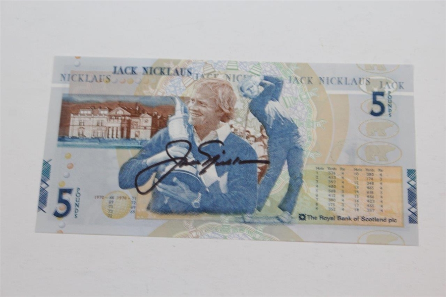 Jack Nicklaus Signed 2005 Signed Bank Note & Commemorative Wallet with Letter - JSA ALOA
