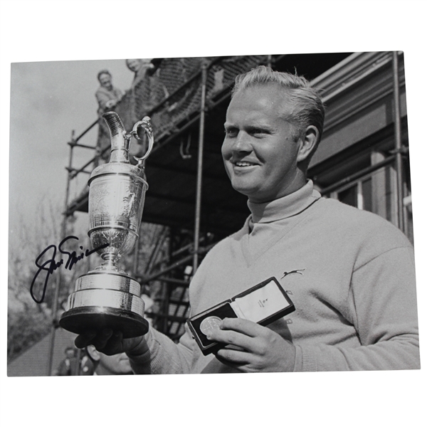 Jack Nicklaus Signed Black & White Photo at The 1966 Open at Muirfeild with Letter - JSA ALOA