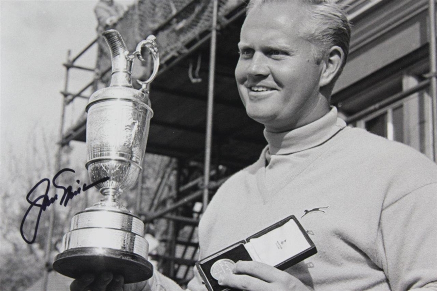 Jack Nicklaus Signed Black & White Photo at The 1966 Open at Muirfeild with Letter - JSA ALOA