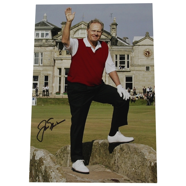 Jack Nicklaus Signed Portrait Photo 2005 Farewell To The Open at with Letter - JSA ALOA
