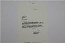 Jack Nicklaus Signed Portrait Photo 2005 Farewell To The Open at with Letter - JSA ALOA
