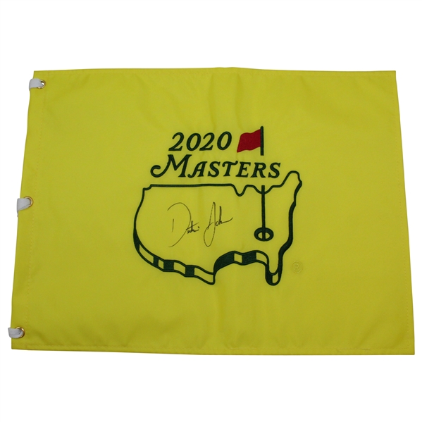 Dustin Johnson Signed 2020 Masters Embroidered Flag JSA ALOA