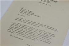 Byron Nelson Signed November 18, 1965 Letter to Jack Sargent at Peachtree JSA ALOA