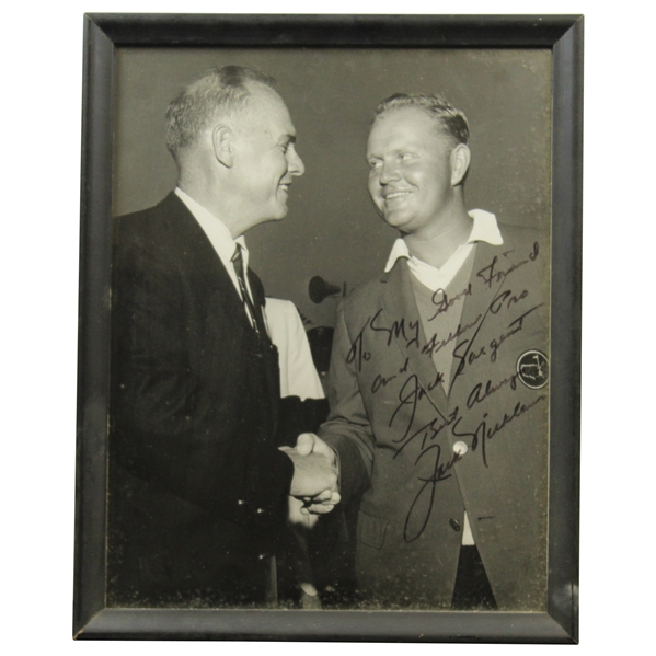 Jack Nicklaus Signed & Inscribed Photo to Jack Sargent - Framed JSA ALOA