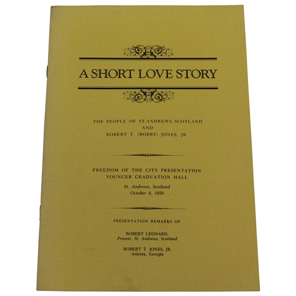 1973 'A Short Love Story: the People of St. Andrews & bobby Jones' - Sargent Family Collection