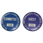 Jack Sargents 1976 US Open at Atlanta Athletic Club Committee Badge #103 & Guest Badge #541