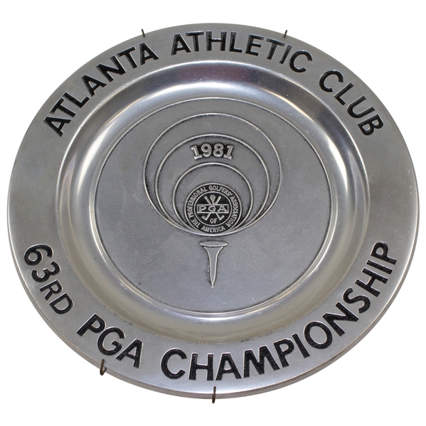 Jack Sargents 1981 PGA Championship at Atlanta Athletic Club Pewter Plate - 63rd