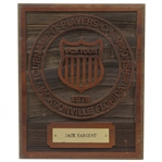 1978 PGA Tour Tournament Players Champinkship Wood Carved Plaque Given To Jack Sargent