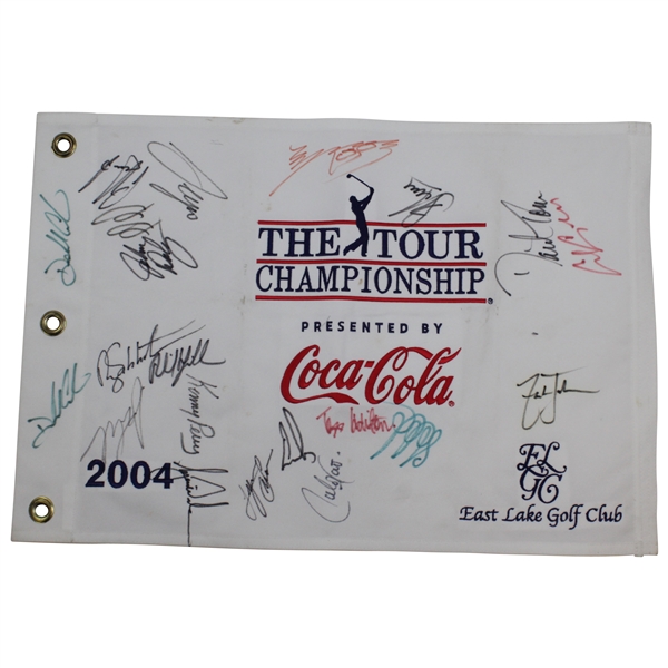 2004 TOUR Championship Flag Signed by Tiger, Mickelson, & others - Jack Sargent Collection JSA ALOA