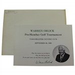 1981 Warren Orlick Pro-Member Golf Tournament Program -Sargent Family Collection