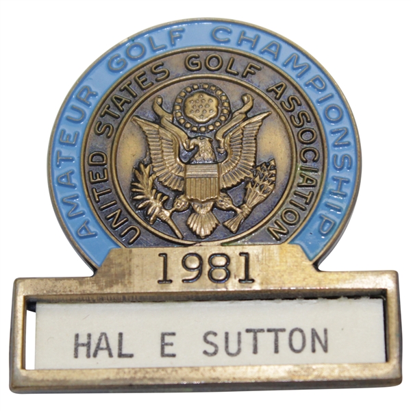 Hal Suttons 1981 US Amateur Championship at The Olympic Club Contestant Badge