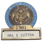 Hal Suttons 1981 US Amateur Championship at The Olympic Club Contestant Badge