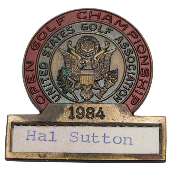 Hal Suttons 1984 US Open Championship at Winged Foot Contestant Badge