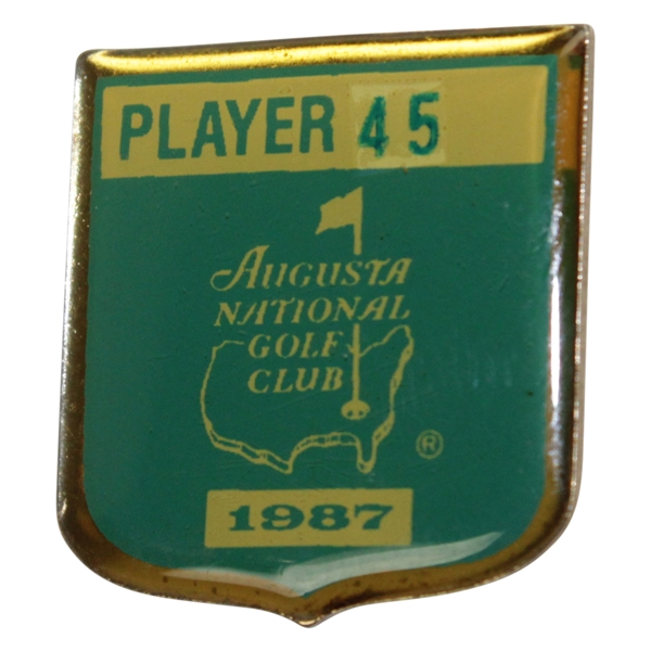 Hal Suttons 1987 Masters Tournament Contestant Badge #45