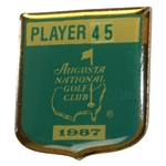 Hal Suttons 1987 Masters Tournament Contestant Badge #45