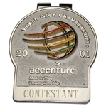 Hal Suttons 2001 World Golf Championship Accenture Match Play Contestant Clip/Badge