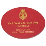Hal Suttons 1979 The Walker Cup at Muirfield USA Team Member Badge