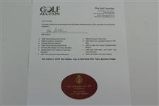 Hal Sutton's 1979 The Walker Cup at Muirfield USA Team Member Badge