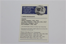 Ben Hogan Signed 'Career Highlights' Golf Card JSA ALOA