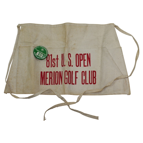 1981 US Open Merion Golf Club Apron & Junior Committee Pin