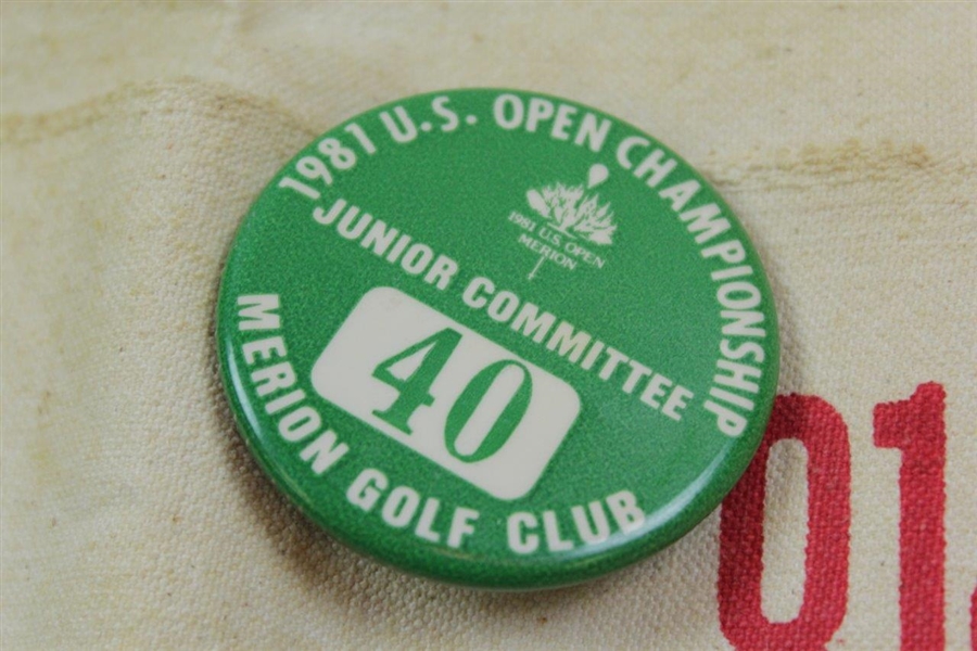 1981 US Open Merion Golf Club Apron & Junior Committee Pin