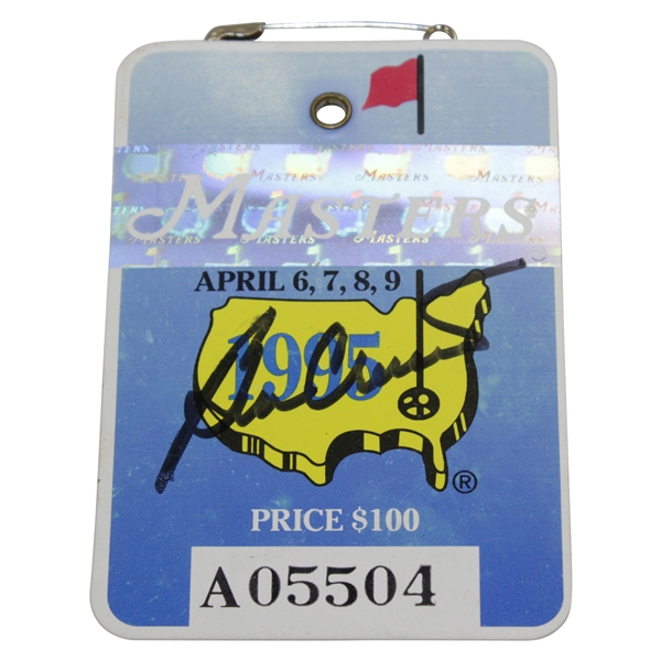 Ben Crenshaw Signed 1995 Master SERIES Badge #A05504 JSA ALOA