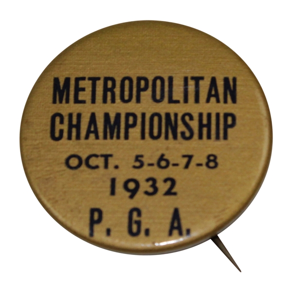 1932 P.G.A. Metropolitan Championship Contestant Pin