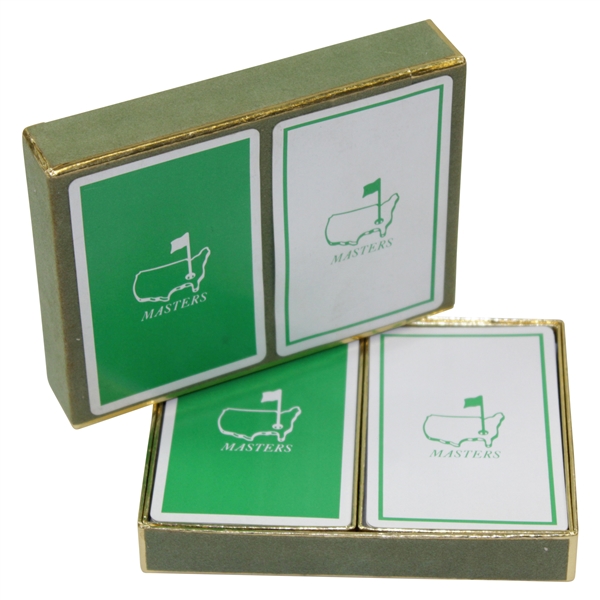 Two Masters Tournament Green & White Decks of Playing Cards - Used
