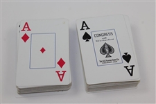 Two Masters Tournament Green & White Decks of Playing Cards - Used