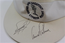 Arnold Palmer & Fuzzy Zoeller Signed Shark Shootout Grand Cypress Resort Visor JSA ALOA