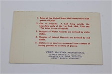Fred McLeod Signed Columbia Country Club Scorecard with 'US Open 1908' Notation JSA ALOA