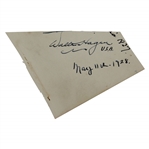 Walter Hagen Signed Cut Dated May 11th, 1928 JSA ALOA