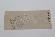 Jerome 'Jerry' Travers signed First National Bank & Trust 1934 Check JSA ALOA