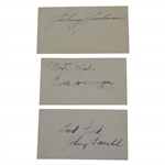 Gene Sarazen, Johnny Farrell, & Johnny Goodman Signed 3x5 Cards JSA ALOA