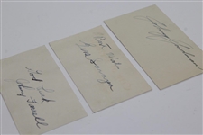 Gene Sarazen, Johnny Farrell, & Johnny Goodman Signed 3x5 Cards JSA ALOA