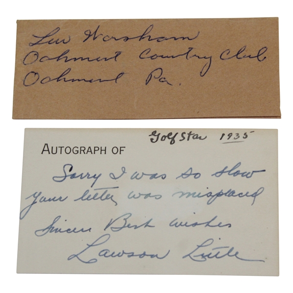 Lew Worsham & Laswon Little Signed Cards JSA ALOA