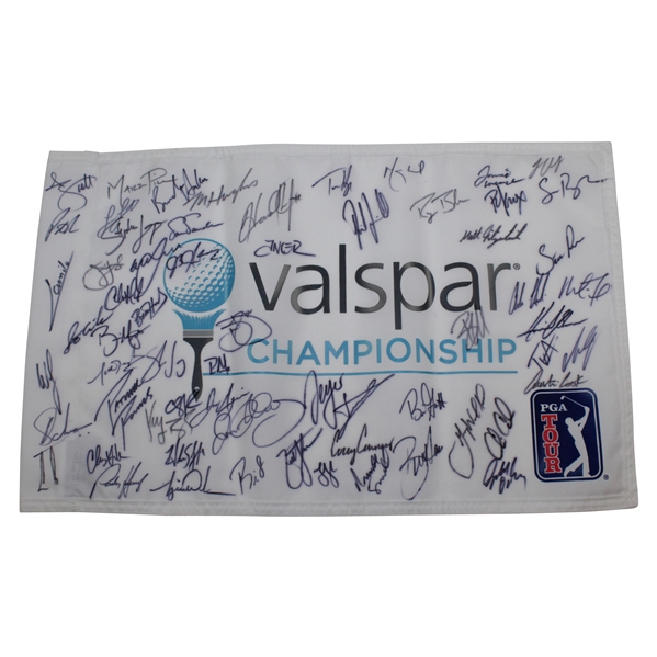 Tiger Woods, Rory, Sergio, & Field Signed 2018 Valspar Championship Flag JSA ALOA