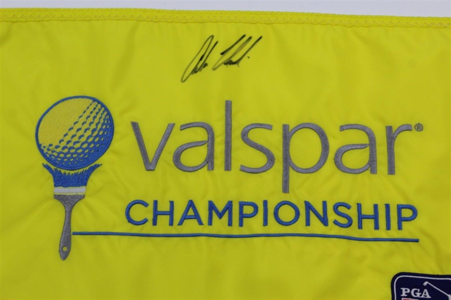 Adam Hadwin Signed Course Used Embroidered Valspar Championship Flag - Blue JSA ALOA