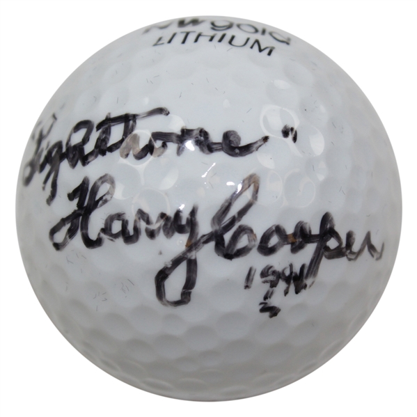Lighthorse Harry Cooper Signed NW Gold Lithium Logo Golf Ball JSA FULL #B79679