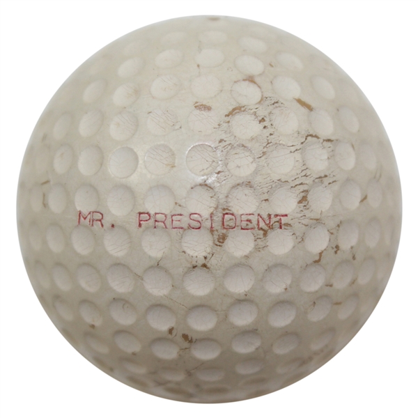 President Dwight Eisenhower Personal Spalding Dot #2 MR. PRESIDENT Golf Ball with Use
