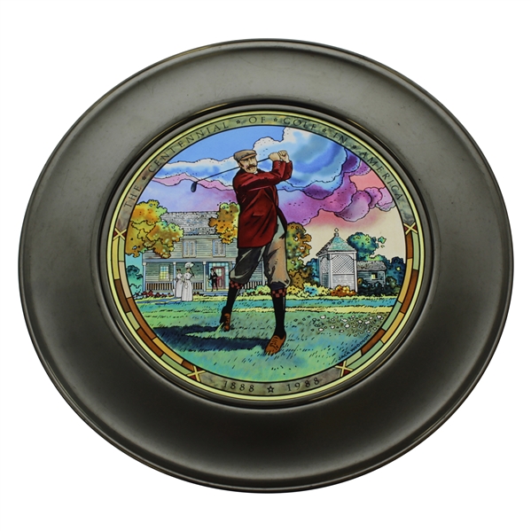 Ltd Ed 1888-1988 C.B. MacDonald Centennial of Golf in America Jefferson Pewter Plate #591