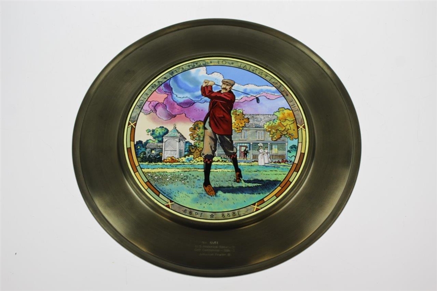 Ltd Ed 1888-1988 C.B. MacDonald Centennial of Golf in America Jefferson Pewter Plate #591