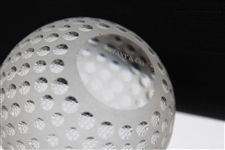 Tiffany & Co Luxury Leaded Crystal Art Glass Golf Ball Paperweight - Holes